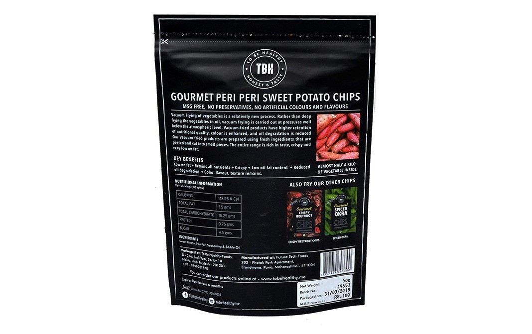 To Be Healthy Peri Peri Sweet Potato Chips   Pack  50 grams